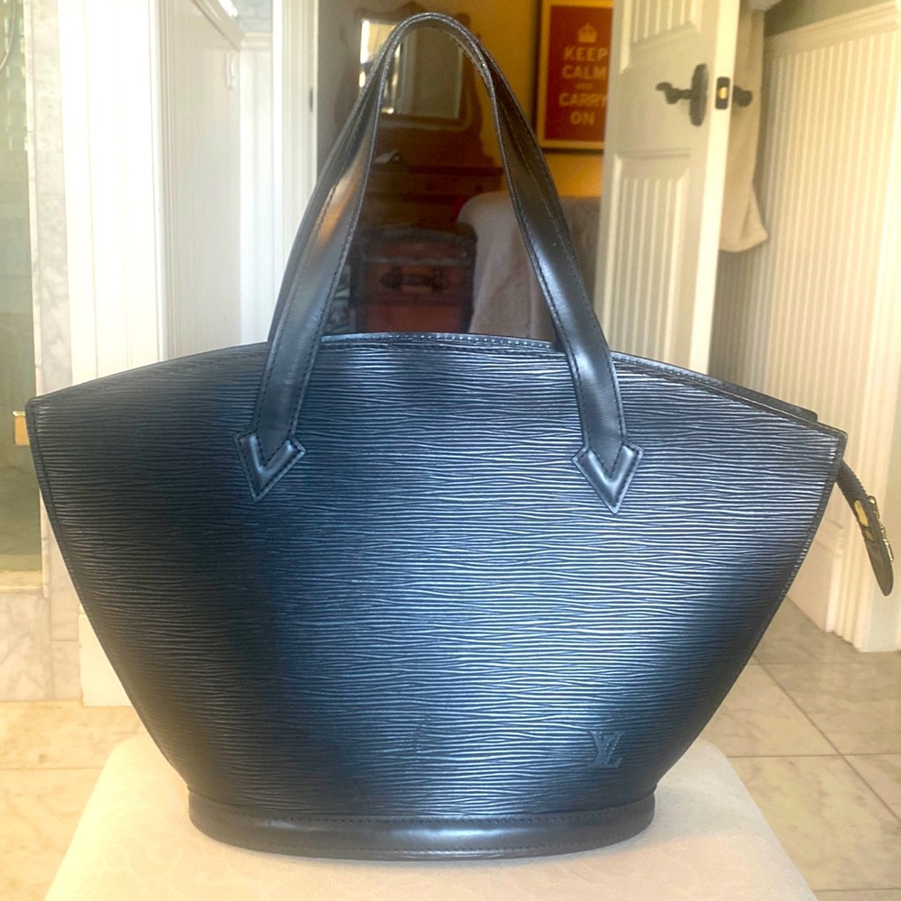 Louis Vuitton Saint Jacques PM Bag in Black Epi and Smooth Leather - Black